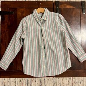 Vineyard Vines Green, Pink & White Striped Button-Down Shirt